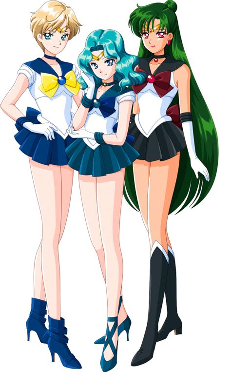 Tenou Haruka Kaiou Michiru Sailor Uranus Sailor Neptune Meiou Setsuna And 1 More Bishoujo