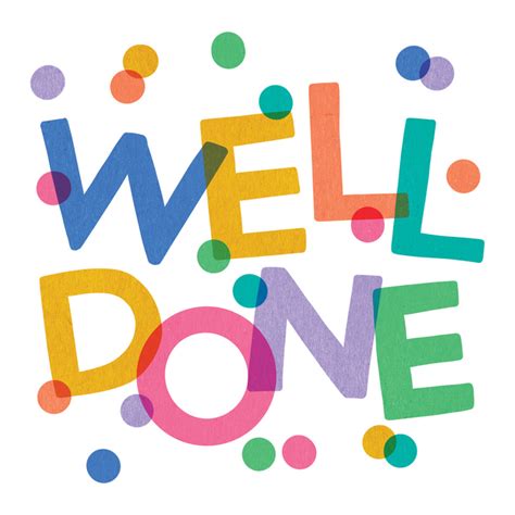 Well Done Colourful Typography Card Boomf