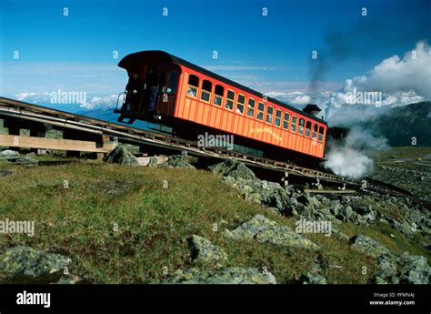 Steam Train Travelling Up The Cog Track To The Top Of The Mount