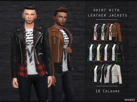 Oranostrs Shirt With Leather Jackets Sims 4 Updates ♦ Sims 4 Finds