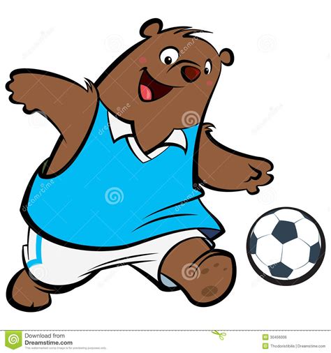 Cartoon Bear Football Player Royalty Free Stock Image