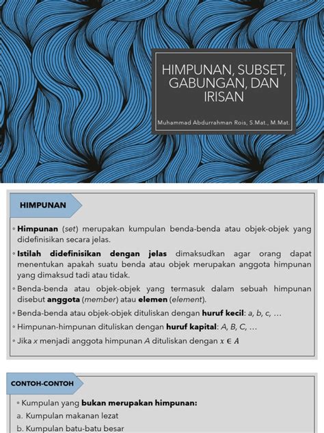 Himpunan Subset Gabungan Dan Irisan Pdf