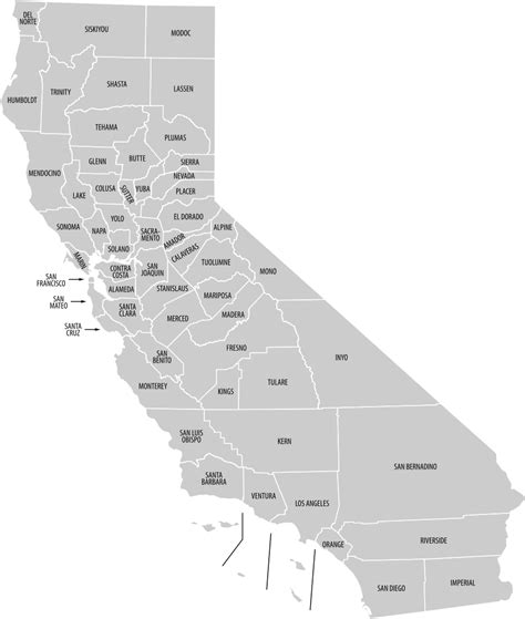 California County Map Labeled •