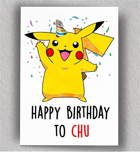 Pikachu Happy Birthday To Chu Pokémon Inspired Greeting