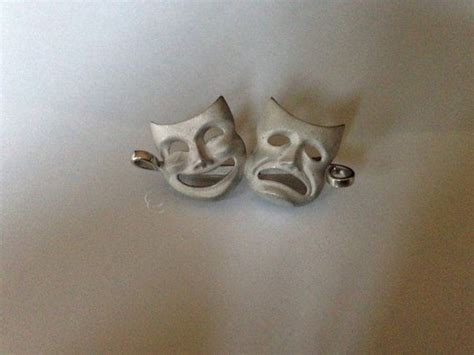 Comedy Tragedy Mask Pin Brooch Vintage Sterling Silver Rare Etsy
