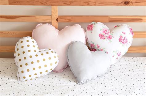 Heart Pillow Heart Cushion Heart Shaped Pillow Nursery Decor Etsy
