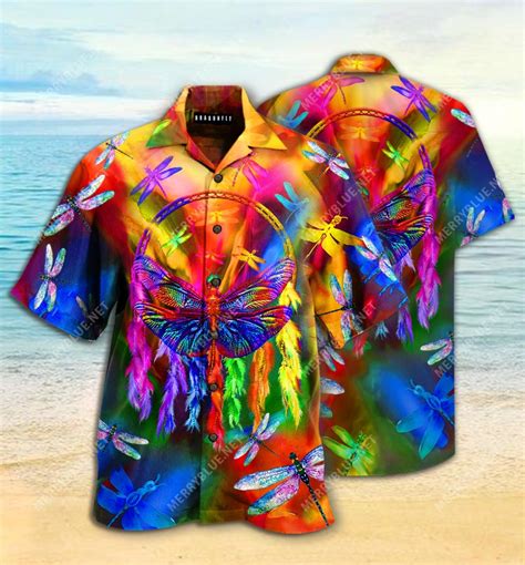 The Best Selling Dragonfly Colorful All Over Printed Hawaiian Shirt