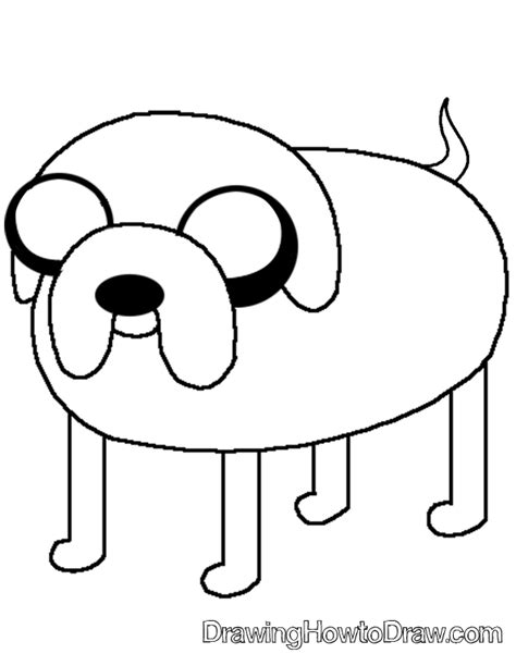 Coloring Page Of Jake The Dog From Adventure Time How To Draw Step By