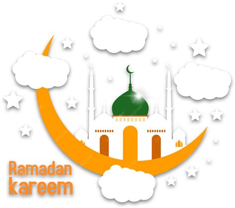 Ramadan Kareem Saudação Com Mesquita E Helal Png Ramadã Kareem