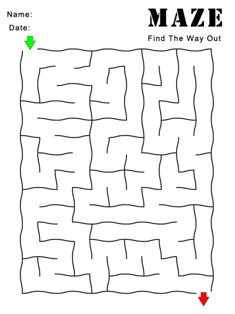 Printable Find The Way Out Maze Puzzles