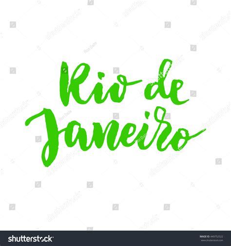 Rio De Janeiro Hand Drawn Calligraphy Lettering Royalty Free Stock