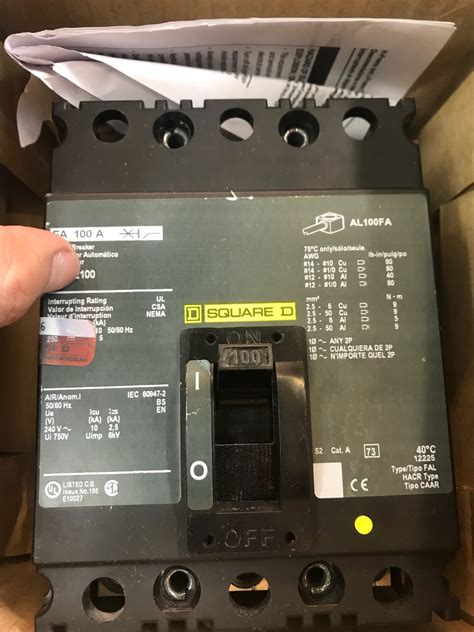 Interruptor Termomagnetico Fal36100 3x100 Amperes Squared - $ 2,499.99