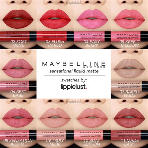Swatches Review Maybelline Sensational Liquid Matte All Shades Lippielust