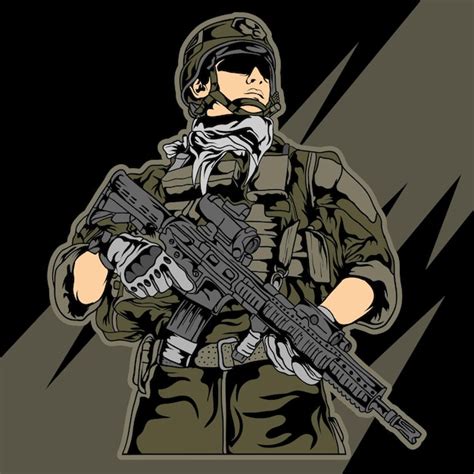 Premium Vector Colorful Soldier Vector Illustration