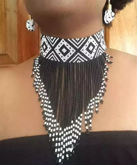 Zulu Wedding Necklace Statement Beaded Accessories African Jewelry Bead Work