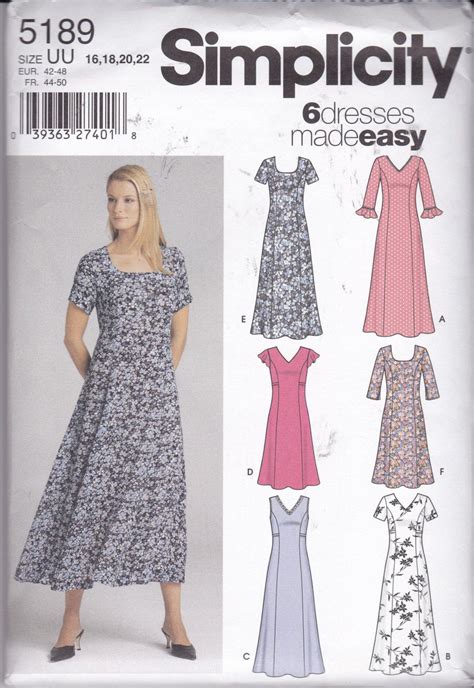 Simplicity 5189 For Misses Dress With Princess Seaming For Perfect Fit