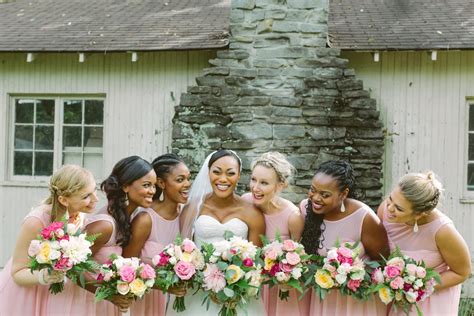 This Smiley Group Of Bridesmaids All Wore The Same Pink Dress