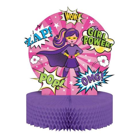 Superhero Girl Honeycomb Centrepiece Party Supplies Who Wants 2 Party