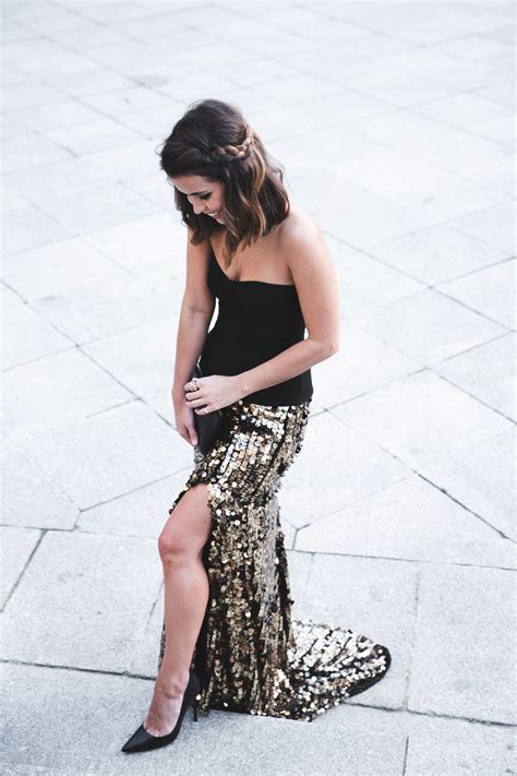 Sequin Maxi Skirt Collage Vintage