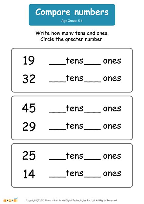 Compare Numbers Worksheet Math For Kids Mocomi Printable Worksheet