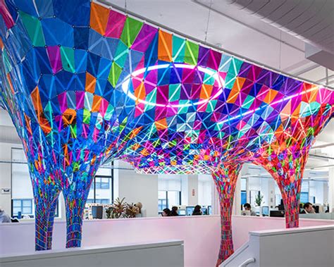 softlab s installation casts color on behance s new york hq