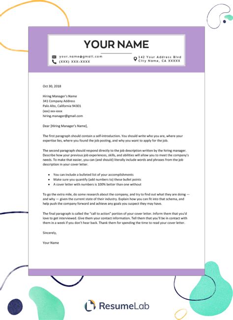 Download Cover Letter Template Word Free