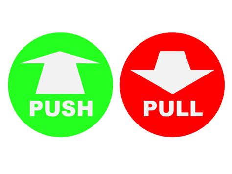 Gute Visuelle Alternativen Zur Darstellung Der Push Und Pull Zeichen