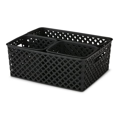 Mainstays Decorative Storage Basket Set Of 4 Black