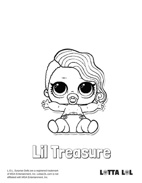 Lil Treasure Coloring Page Baby Coloring Pages Lol Dolls Coloring Pages