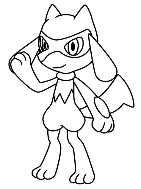 Lucario Pokemon Coloring Pages Riolu Printable Kids Colouring Color