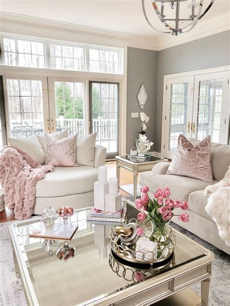 Blush Pink Living Room Decor Ruang Tamu