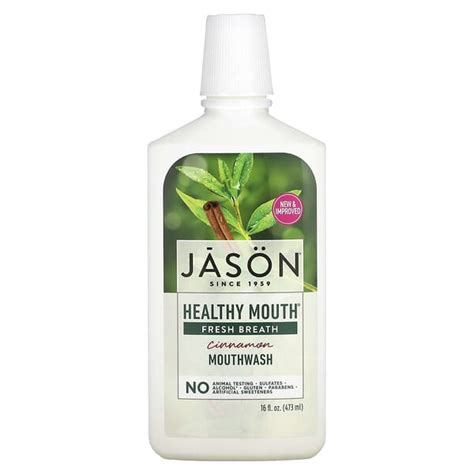 jason natural healthy mouth fresh breath mouthwash cinnamon 16 fl oz 473 ml