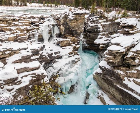 Athabasca Falls In Winter Canada Stock Photo Image Of Canadian