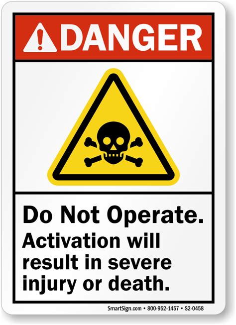 Do Not Operate Machinery Signs