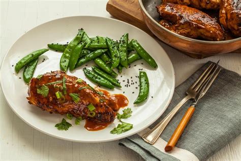 Recipe For Miso Glazed Chicken Breasts With Sugar Snap Peas The