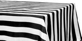 Cv Linens Striped Tablecloths Satin Stripes Black And White