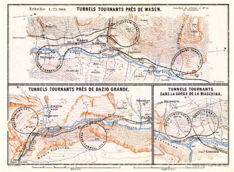 Für einige schweizer bedeutet das den verlust der heimat. Old map of St Gotthard railway loop tunnels in 1897. Buy ...