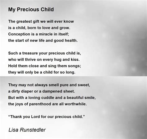 My Precious Child My Precious Child Poem By Lisa Runstedler