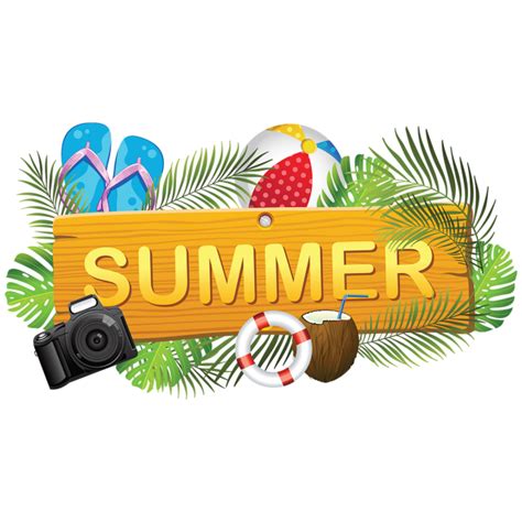 Creative Summer Board With Summer Elements, Summer, Summer ...