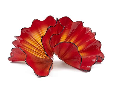Sold Price Dale Chihuly American B 1941 Red Amber Persian Pair