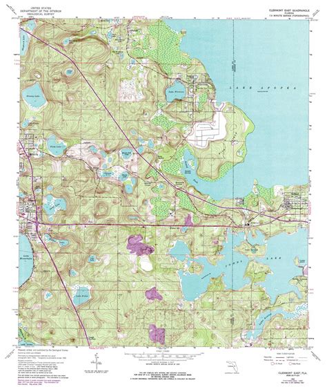 Clermont East Topographic Map 124000 Scale Florida