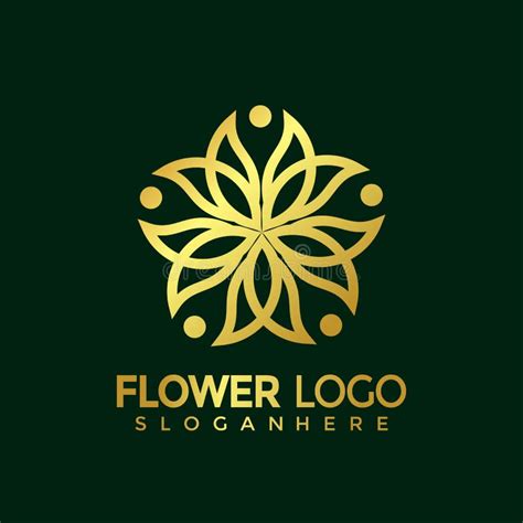 Minimalist Elegant Flower Logo Golden Luxury Modern Logos Design