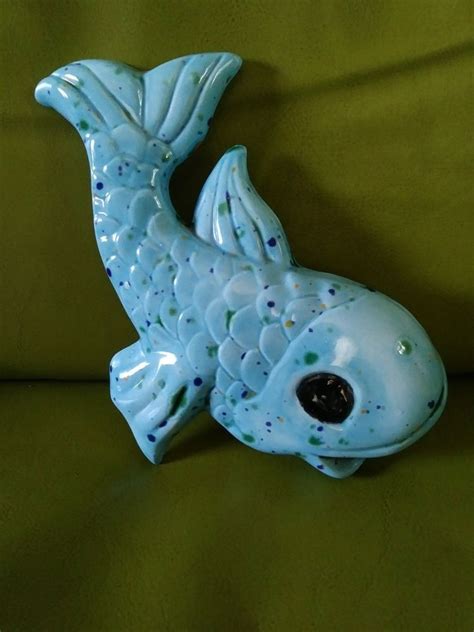 Maybe you would like to learn more about one of these? Vintage Ceramic Fish Wall Hanging Plaque 1950 s Bathroom ...
