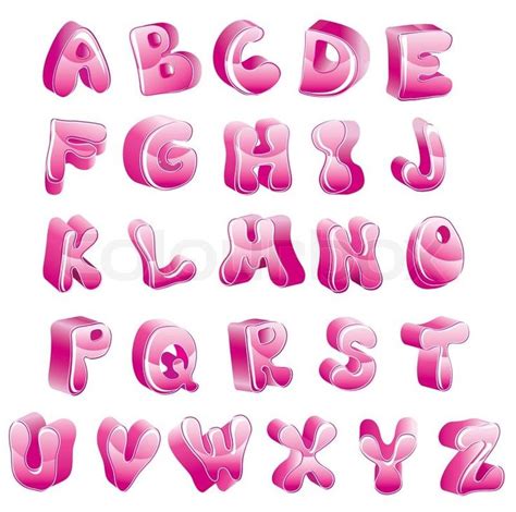 Letters In Pink Lettering Alphabet Bubble Letter Fonts Graffiti