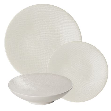 TABLE PASSION Service d assiettes Vésuvio Blanc 18 pièces