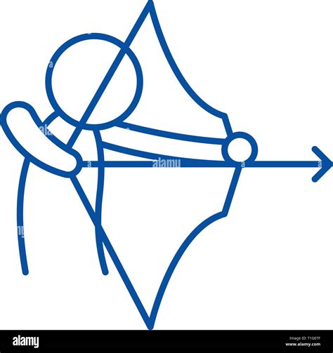 Archery Line Icon Concept Archery Flat Vector Symbol Sign Outline