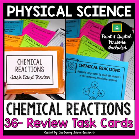 Chemical Reactions Task Cards ⋆ The Trendy Science Teacher