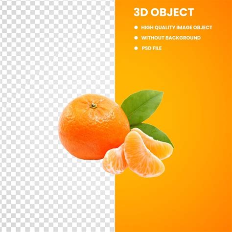 Premium Psd Slice Ripe Orange Citrus Fruit Isolated On White