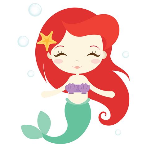 Mermaid Cartoon Mermaid Clipart Cute Mermaid