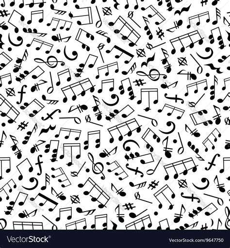 Music Background With Notes Seamless Pattern Vector Image